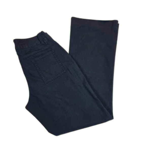 Banana RepubicTrousers Flare Stretch Navy Blue Work Pants Office Siren - Picture 1 of 10